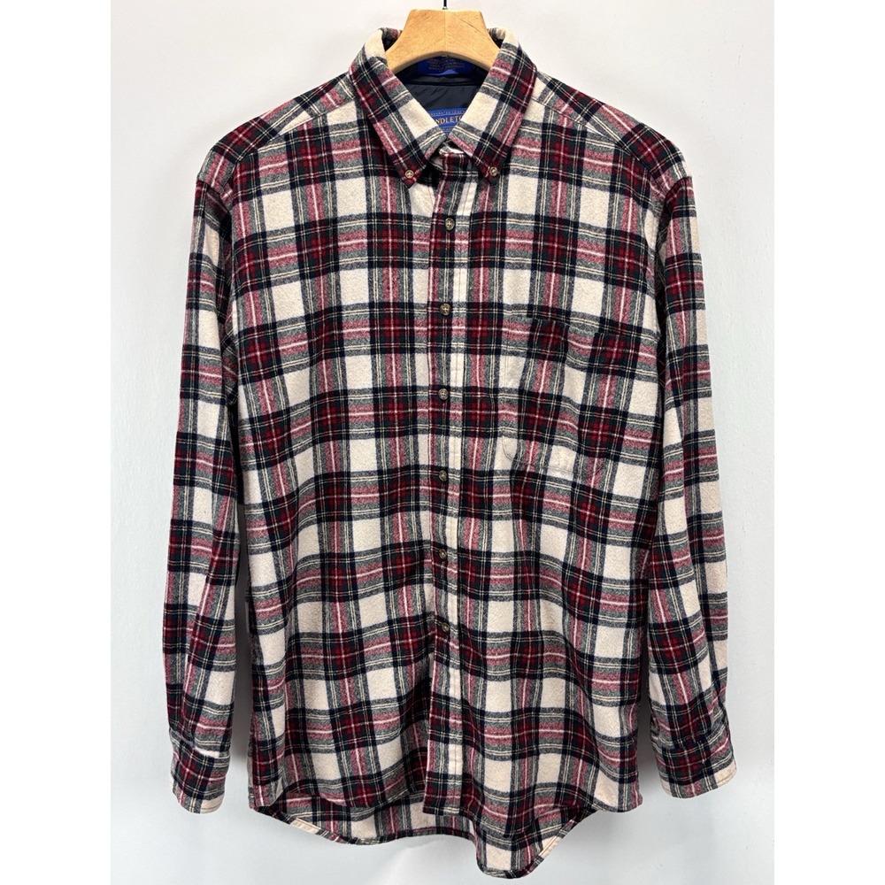 Pendleton  100% Virgin Wool Stewart Dress Tartan Shirt Mens Medium Plaid